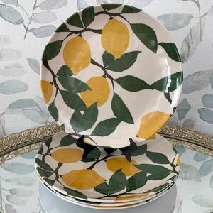 #43 Bundle of 4 Lemon Tree Farmhouse Decor Dinnerware Melamine Dinner Plates NWT